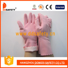 Розовая латексная рабочая перчатка (DHL420)